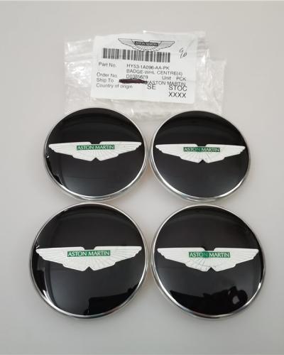 Set of 4 Genuine Aston Martin V8 Rapide Virage Green Wings Black Wheel Center Cap
