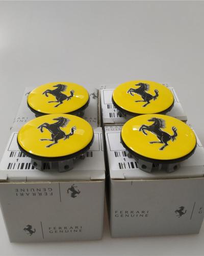 Genuine Ferrari Yellow Center Wheel Caps Set x 4