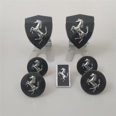 Ferrari F8Spider&Tributo Carbon Fiber Shield badge&Flag&Horse&Wheel Caps Kit
