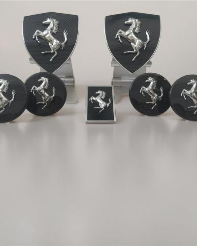Ferrari F8Spider&Tributo Carbon Fiber Shield badge&Flag&Horse&Wheel Caps Kit
