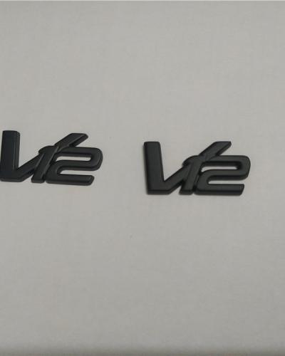 Aston martin V12 Metal Matte Black Emblem Badge Kit