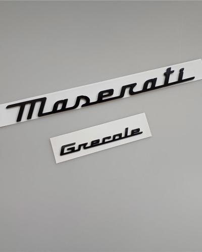 Maserati New Quattroporte Grecale Levante MC20 Rear Glassy Black Emblem Kit