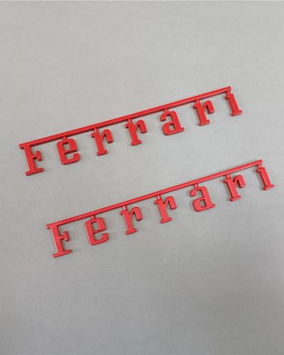Set of 2 Ferrari Manifold Badge Emblem Glassy Red Modify New (15cm*2.05cm)