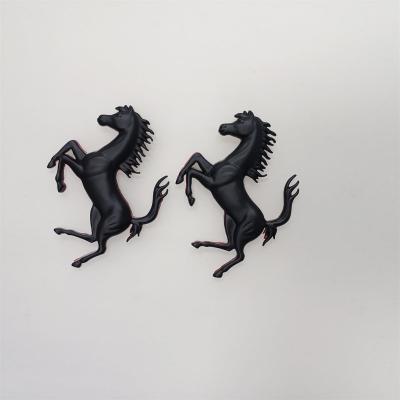 Set of 2 Ferrari Prancing Horse Matte Black Badge Copper Emblem 7*4.8CM(Fit Many)
