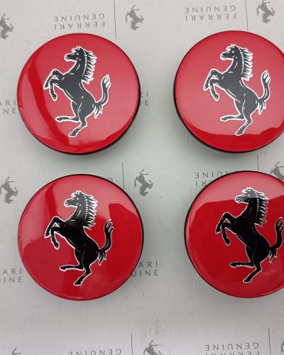 Ferrari 488 458 430 F12 GTC4 Roma Set Red, Hub Badge Wheel Center Cap Set