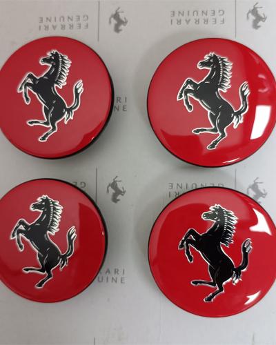 Ferrari 488 458 430 F12 GTC4 Roma Set Red, Hub Badge Wheel Center Cap Set