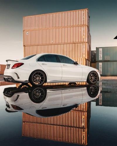 PSM Dynamic Carbon Fiber Side Skirts Compatible With Mercedes C-Class/C43/C63 (W205/S205)