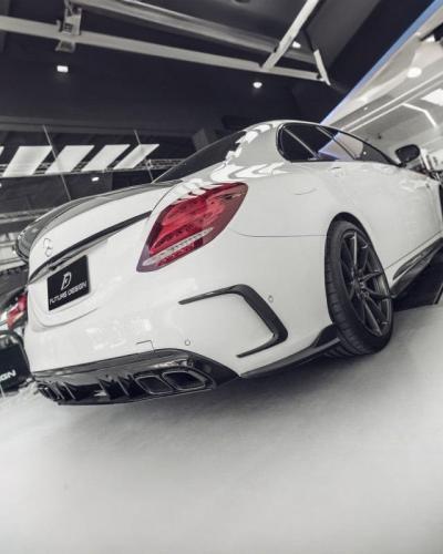 Future Design Carbon Fiber Rear Bumper Vent Surround Compatible With Mercedes C-Class (W205)