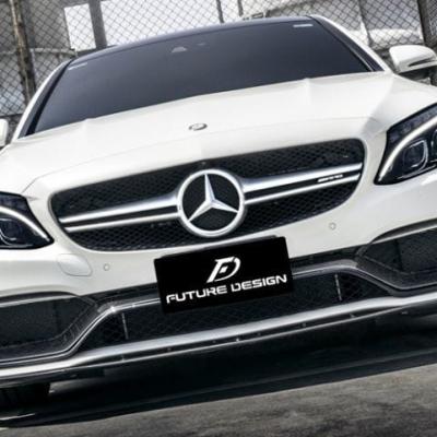 ED1 Style Carbon Fiber Front Lip Spoiler Compatible With Mercedes C63 (W205/C205/S205)