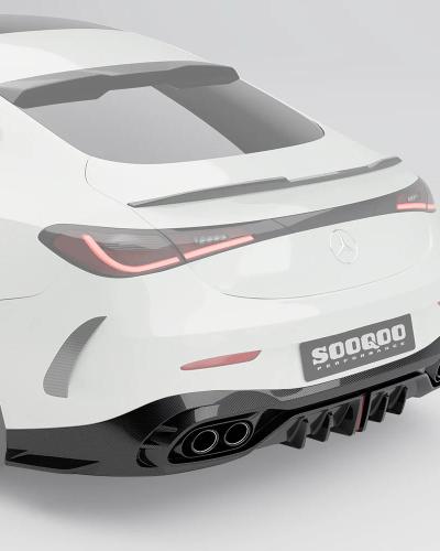SOOQOO Carbon Fiber Rear Diffuser Compatible With Mercedes CLE53 (C236/A236)