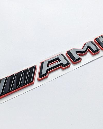 Mercedes-Benz Gloss Black Red AMG Letters Rear Trunk Badges Decal Sticker A4638172500