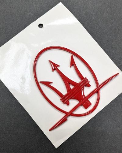Maserati Quattroporte GranTurismo Ghibli Levante Red Side Logo Emblem Badge Set