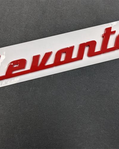 Maserati SUV Levante Gloss Red Rear Script Emblem Badge