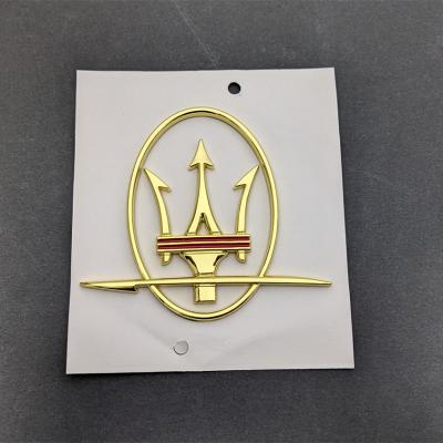 Maserati Quattroporte GranTurismo Ghibli Levante RH&LH Gold Side Logo Emblem Badge