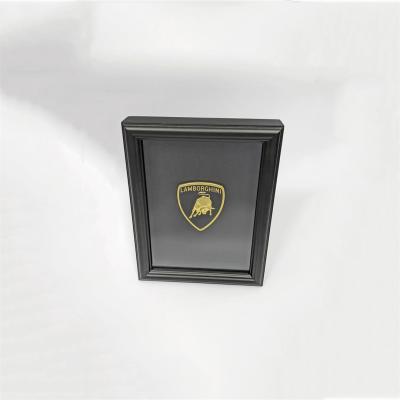 Lamborghini Badge Art Picture Hardwood Black Frame