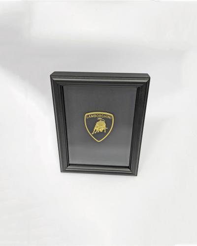 Lamborghini Badge Art Picture Hardwood Black Frame