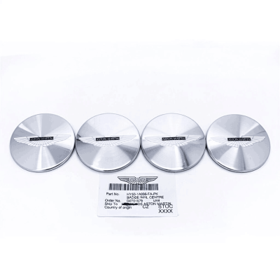 Aston Martin Center Cap Wheel Genuine Black/Silver OEM HY53-1A096-FA-PK Set