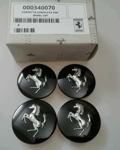 Ferrari 430 458 California Centre Wheel Caps Bright Black Kit