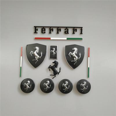 Ferrari F8 Tributo&Spider Carbon Fiber Shield badge&Flag&Horse&Wheel Caps Kit