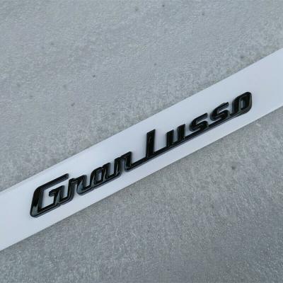 Set of 2 Maserati 2017 Quattroporte GranLusso Side Badge Emblem Glossy Black