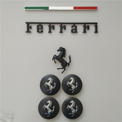 Ferrari F8 Italy badge&Rear Horse Badge Script & Wheel Caps Matte Black Kit