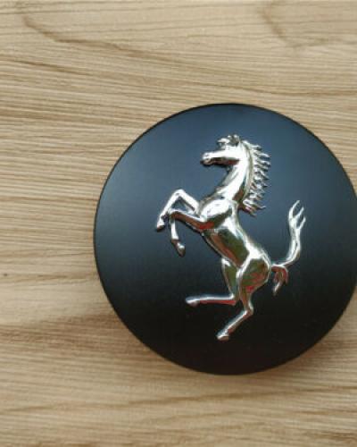 Ferrari F12 Front & Rear Horse Emblem Script & Wheel Caps Kit Matte Black