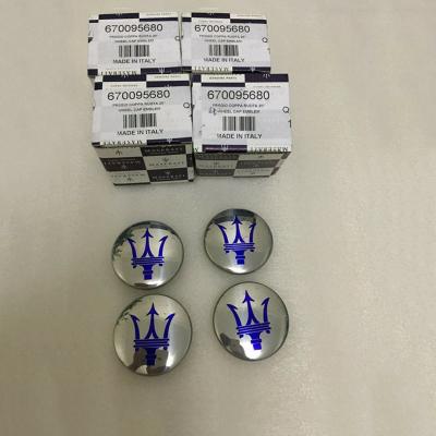 Maserati 2017 Quattroporte Chrome Blue Wheel Cap OEM Kit 670095680