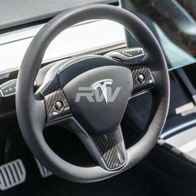 RW Carbon Fiber Steering Wheel Trim | Tesla Model 3/Y