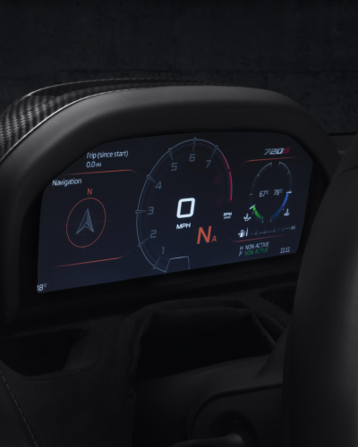 McLaren 720S Carbon Fiber Folding Driver Display Bezel