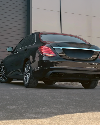 63 Style Black Rear Diffuser And Exhaust Tips Compatible With Mercedes C-Class/C43 (W205/S205)